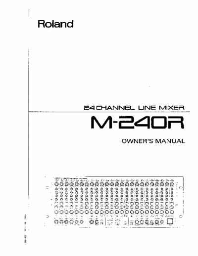 Roland M 240 R Line Mixer User Manual